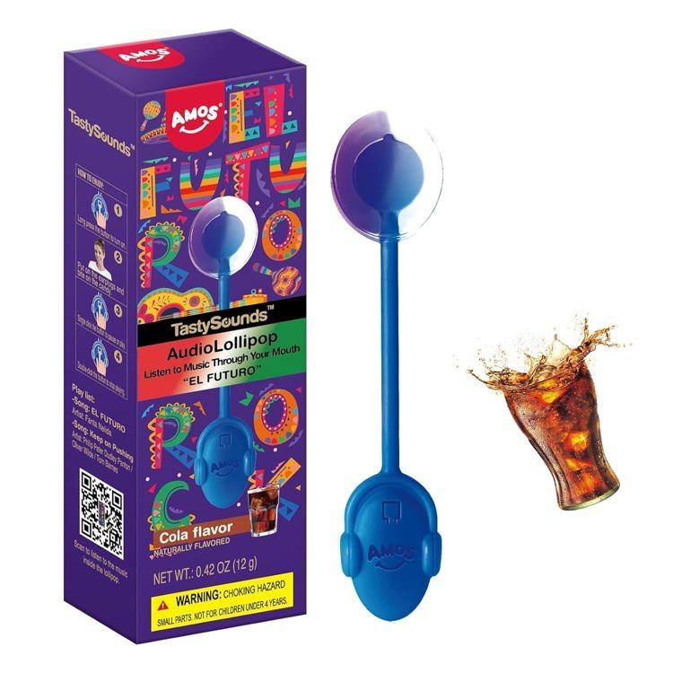 Amos Sound Music Lollipop El Futuro Cola Flavor 6 Count Novelty Candy Pops