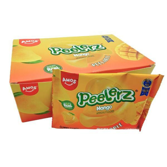 Amos Peelerz Mango Gummy Candy, 2.9oz, 12-Count Tray Pack - Sugar-Infused Snack for Adults
