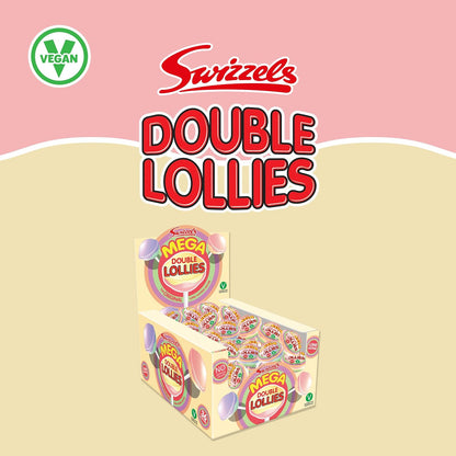 Swizzels UK Import Pure Sugar Double Lollies Lollipops, 32g, 36-Count Tray, Assorted Fruit Candy
