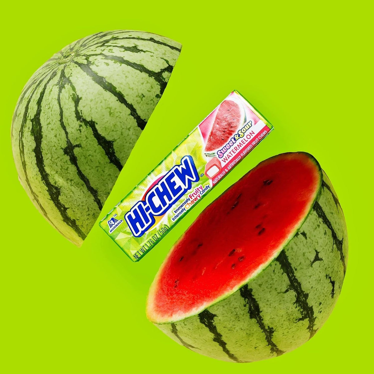Hi-Chew Watermelon Sugar Candy, 1.76oz (15 Count), Soft & Chewy Japanese Favorite for Snacking & Sharing