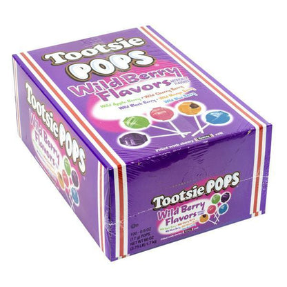 Tootsie Pops Wild Berry Flavor Hard Candy Snack Pack - 100 Count Large Tray Box, Fruity Sweet Treats with Chewy Tootsie Roll Center, Bulk for Parties, Ambient Storage