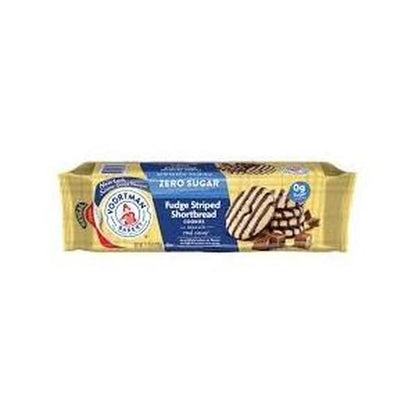 Voortman Sugar-Free Fudge Striped Shortbread Cookies, 11.3 oz Chocolate-Coated Snack Biscuits, 6-Pack, 6 Packs