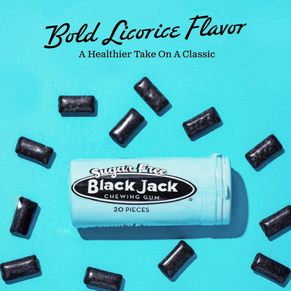 Gerrit Black Jack Sugar-Free Anise Flavored Chewing Gum, 12-Count Tube Packs (0.99oz Each), Retro Candy for Everyday Enjoyment