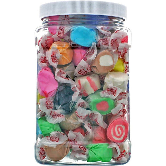 Taffy Town 18oz Salt Water Taffy, Sweet Flavor Candy Snack in Plastic Jar, Assorted Candies for On-The-Go Treats