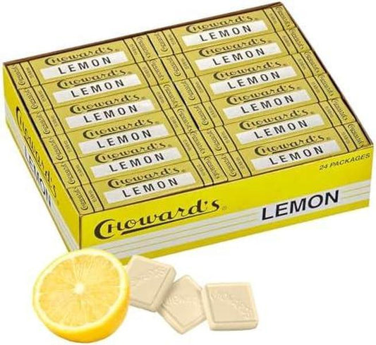 Chowards Lemon Mints Tray - 24 Ct Sugar-Sweet Candies & Snacks, Ideal for Parties, Compatible with Room Temperature Storage