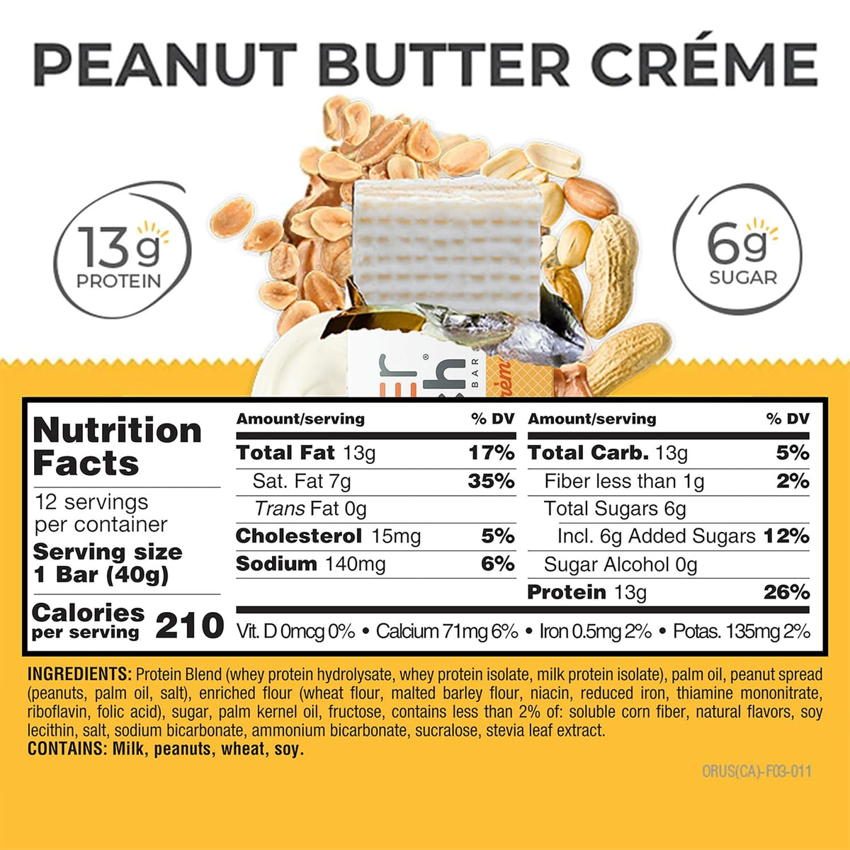 Power Crunch Protein Wafer Bars, Lemon Meringue Flavor, 1.4oz Individual Packs, 12 Count High-Protein Snack Bars