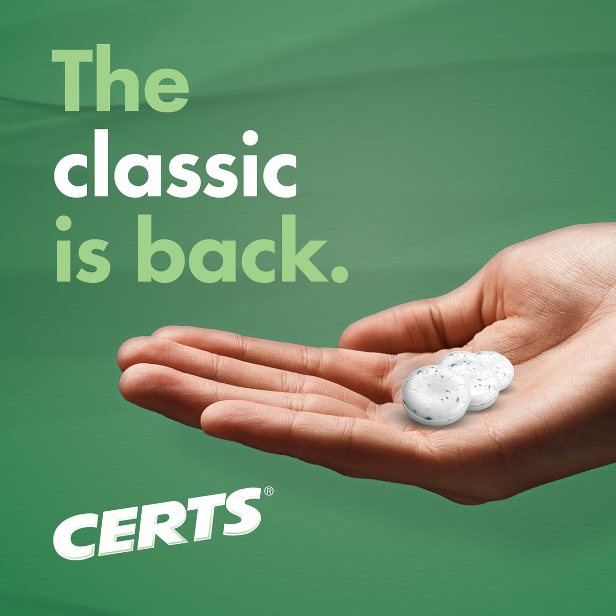 Certs Spearmint Sugar-Free Mints, 20pcs/bag, 12-Count Tray, Classic Candy Snacks