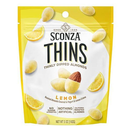Sconza Thins Lemon Yogurt Almond Snack - 5oz, 6-Count Peg Bag