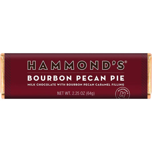 Hammond's Bourbon Pecan Pie Milk Chocolate Bar 2.25 oz 12 ct