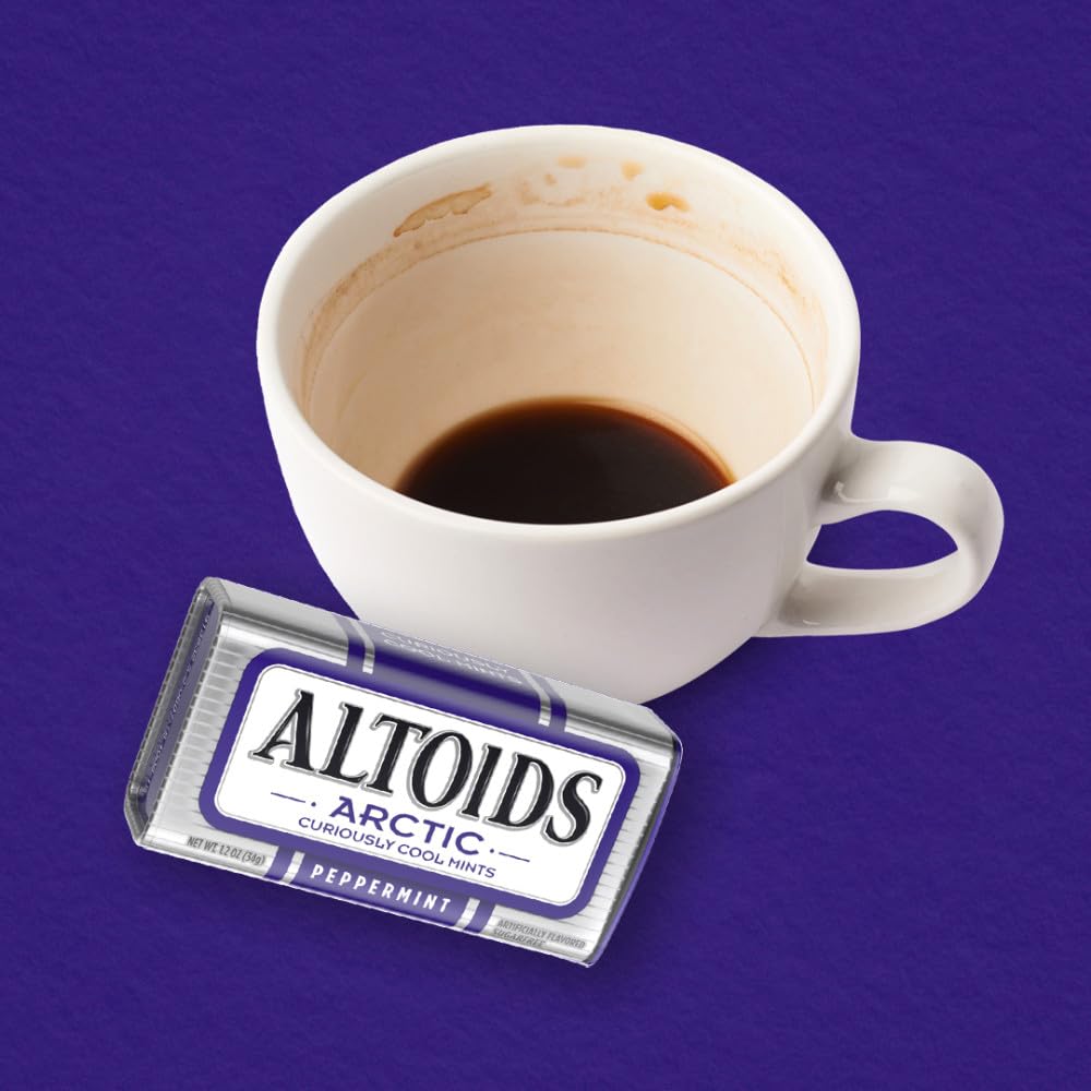 ALTOIDS Arctic Peppermint Breath Mints - 1.2oz, 8 Tins, Sugar-Free Portable Candy for Travel & Office, Mint Boiled & Hard Sweets for Cool Breath Freshening