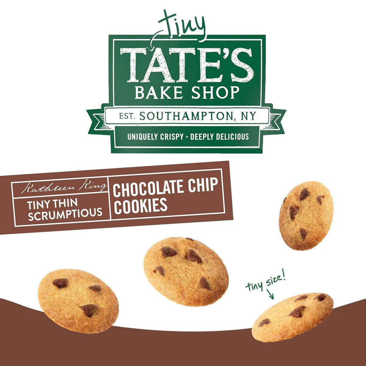 Tate's Bake Shop Tiny Tates Chocolate Chip Snack Cookies, 5.5 oz, 6-Count Mini Sweet Baked Treats