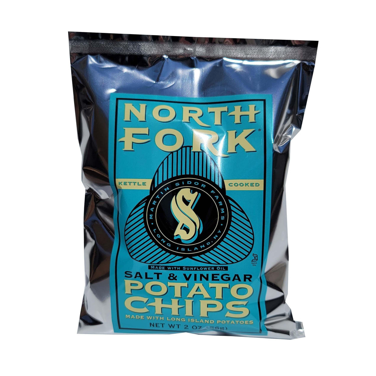 Ambient North Fork Kettle Potato Chips - Sea Salt & Vinegar Flavor, 6oz Bags, 12-Count Snack Food Pack