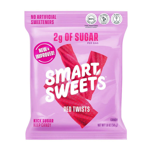DOTSmartSweets Red Twists Low-Sugar Gummy Candy, 1.8oz, 12 Pieces (1 Count)