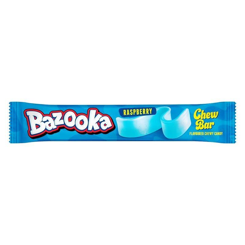 Bazooka UK Import Sour Chewy Candy Bar Blue Raspberry 14g 60 Count Tray Fruity Sour Candy