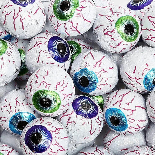 Thayer Halloween Foil-Wrapped Googly Eye Chocolate Balls, 5lb Bulk Bag