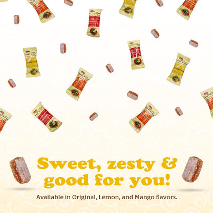 Pocas Sugar-Sweetened Ginger Chews, Lemon Flavor Candy, 3 oz, 24-Count Box Chewy Treat