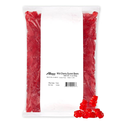 Albanese Wild Cherry Gummi Bears 5 Pound Bag Bulk