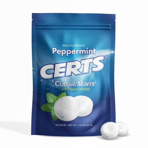 Certs Classic Peppermint Sugar Mints - 20-Piece Bags, 12-Count Tray, Refreshing Sweet Snack Candies