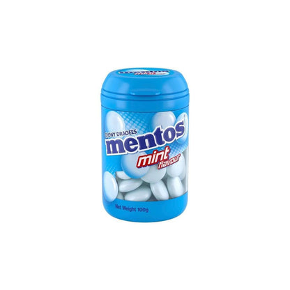 Korea-Imported Mentos Chewy Dragees Mint Flavor Sugar Candies, 4.23 oz Snacks, 6-Count Tray