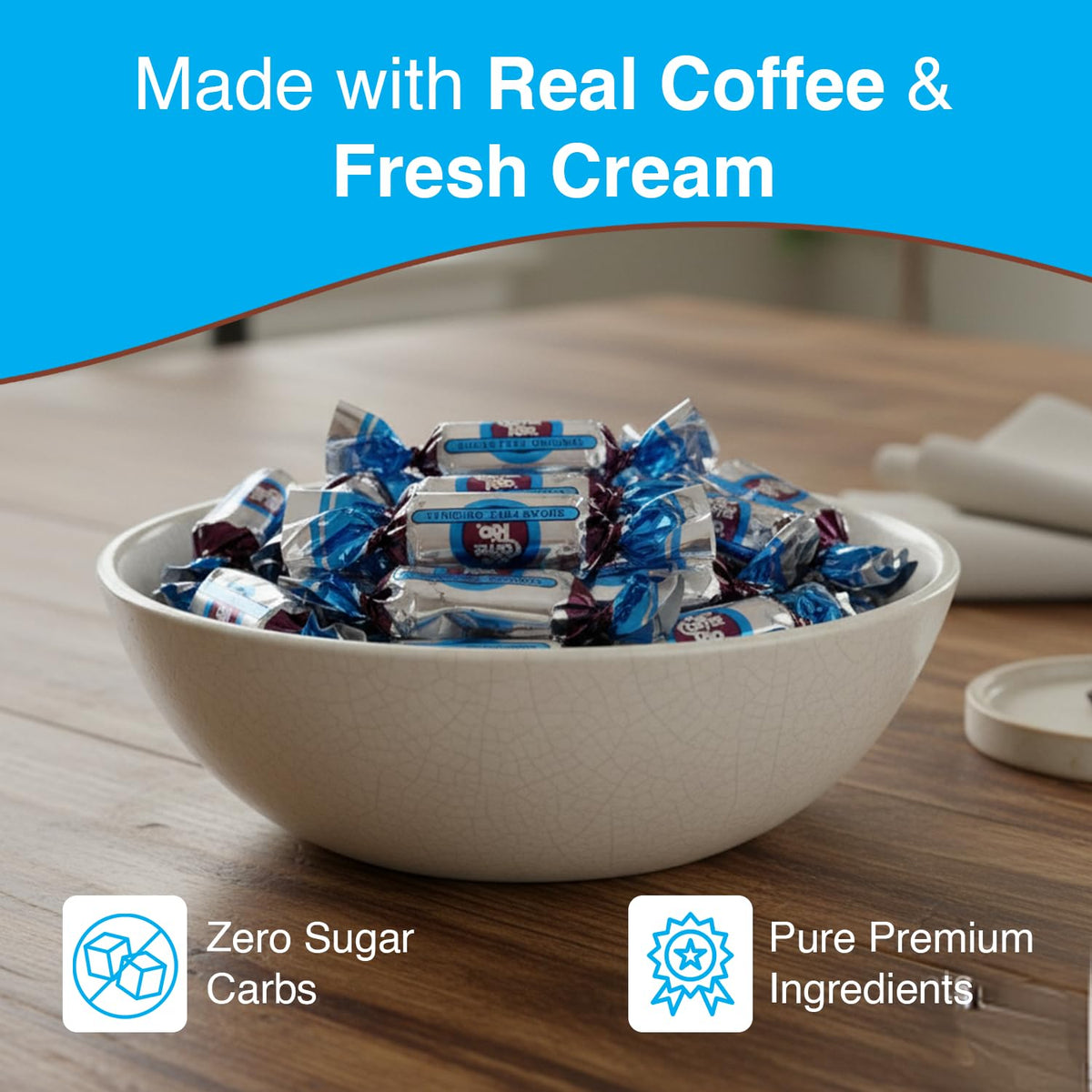 Coffee Rio Sugar-Free Hard Candy, 3 lb Bulk Pack - Rich Flavored, Individually Wrapped Treats