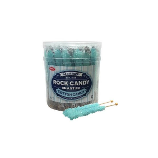 Espeez Light Blue Cotton Candy Rock Candy On a Stick Jar 36 ct 6.5 "