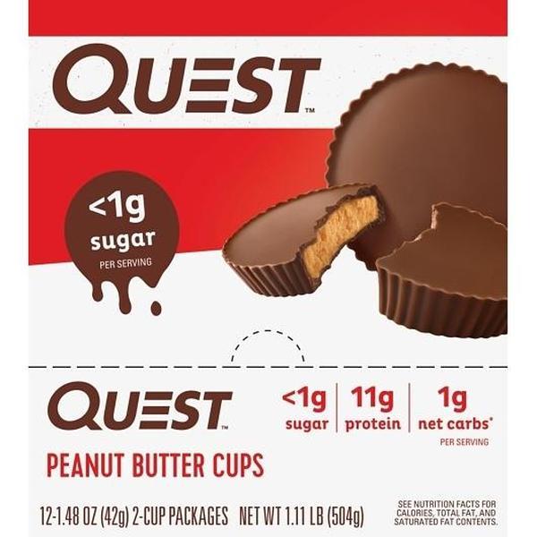 Quest Protein Peanut Butter Cups, 1.48oz Ambient Pack, Chocolate Base, 12-Count Box