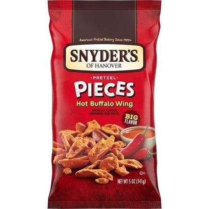 Snyder's of Hanover Hot Buffalo Wing Pretzel Pieces, 5 oz (8 Count) - Crispy, Crunchy, Savory Flavor Spicy Snack Pretzels