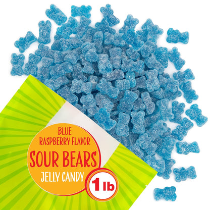 Clever Sour Blastin Blue Raspberry Gummy Fun Bears 6.6 lb  Sour Gummy Bears Candy | Bulk Chewy Candy for Parties & Candy Buffets