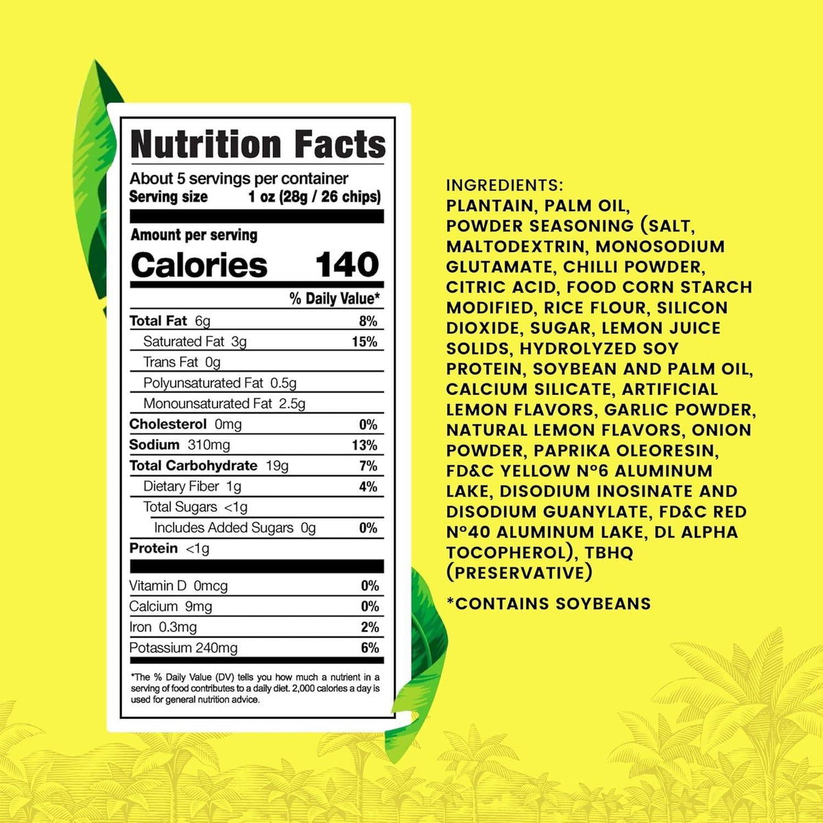 Yummies Zambos Plantain Chips - Picositas Chili Lime, 5.3oz, 24 Count Spicy Snack Chips, Candy