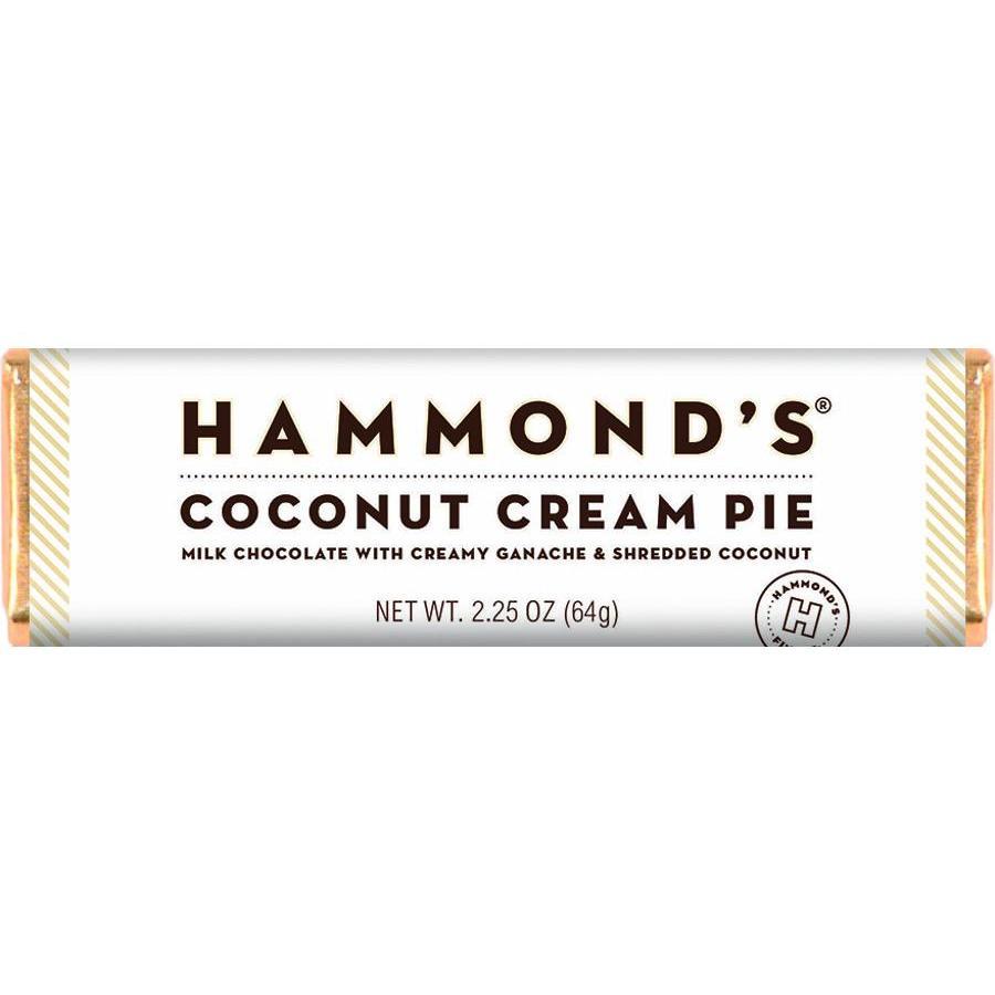 Hammond's Coconut Cream Pie Flavor Milk Chocolate Bar - 2.25oz, 12 Ct, Individual Wrap Chocolate Candy Dessert Snack
