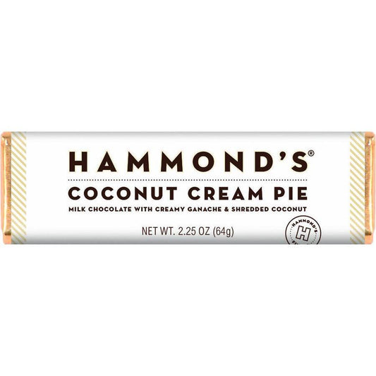 Hammond's Coconut Cream Pie Flavor Milk Chocolate Bar - 2.25oz, 12 Ct, Individual Wrap Chocolate Candy Dessert Snack