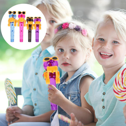 Cosmoline Pops Robot Lollipop Hard Candy Toy - Sugar-Based Sweet Snack Candies, 3.36 oz 12-Count Tray Pack Novelty Pops