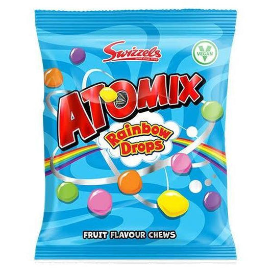 TDSSwizzels UK Atomix Rainbow Drops Chewy Fruit Candy 110g 12ct