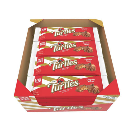 Demet Turtles Original Pecan Caramel Nut Cluster King Size Chocolate Bars, 2.3 oz Each, 24 Bars Count