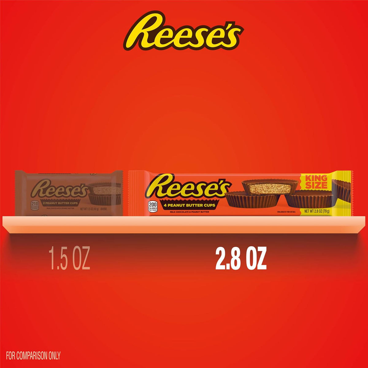 REESES Sticks Chocolate Peanut Butter Wafer Bars, King Size, 24-Count Chocolate Flavored Wafer Snacks