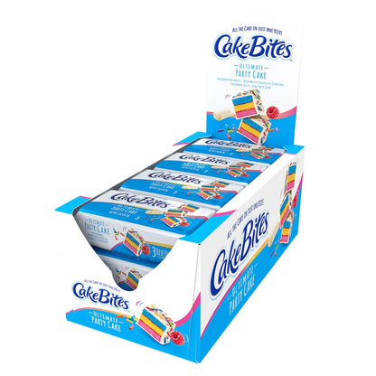 Cakebites Ultimate Party Mini Layer Cake Bites - Frosted, 2oz, 12 Count, Flavorful Sweet Dessert Snacks, Ambient Storage, for Parties & Daily Snacking, Flavor