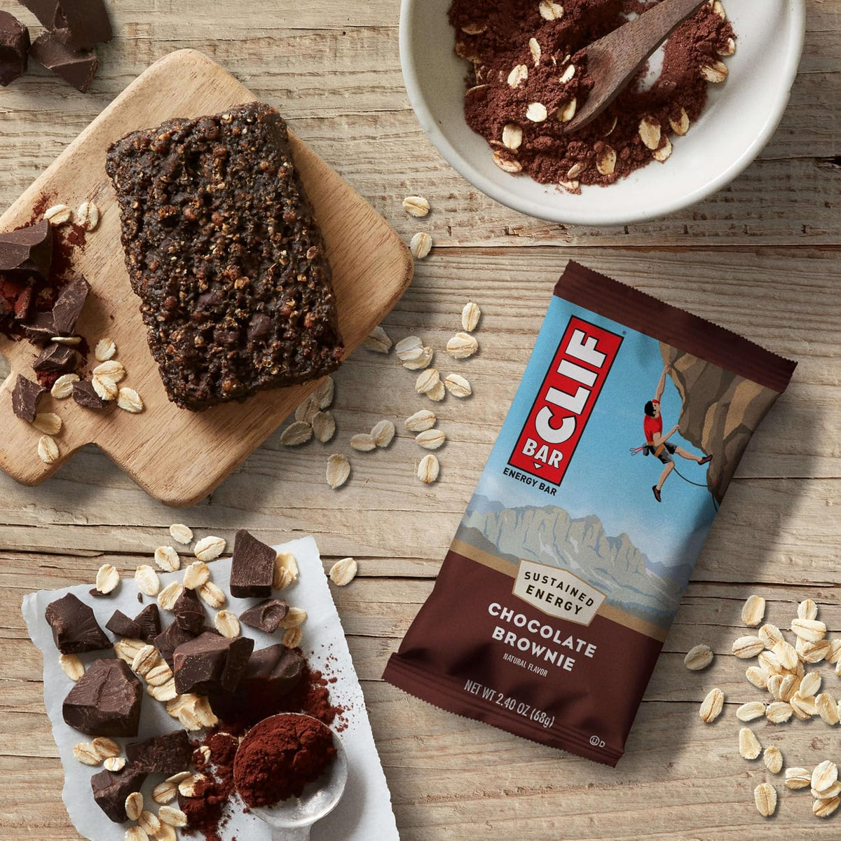 Clif Chocolate Brownie Energy Bars - 2.4oz Each, 12-Count Tray Pack Dessert Snacks, Contains Biscuits, Shelf-Stable at Room Temp
