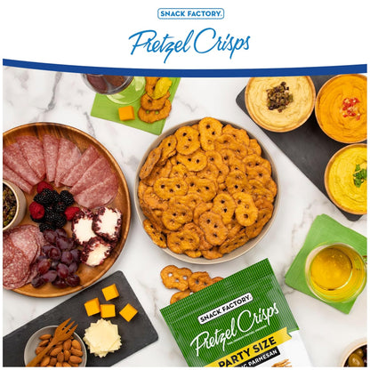 Snack Factory Pretzel Crisps Garlic Parmesan 7.2 oz 12 Count Crunchy Pretzel Snack