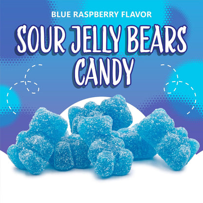 Clever Sour Blastin Blue Raspberry Gummy Fun Bears 6.6 lb  Sour Gummy Bears Candy | Bulk Chewy Candy for Parties & Candy Buffets