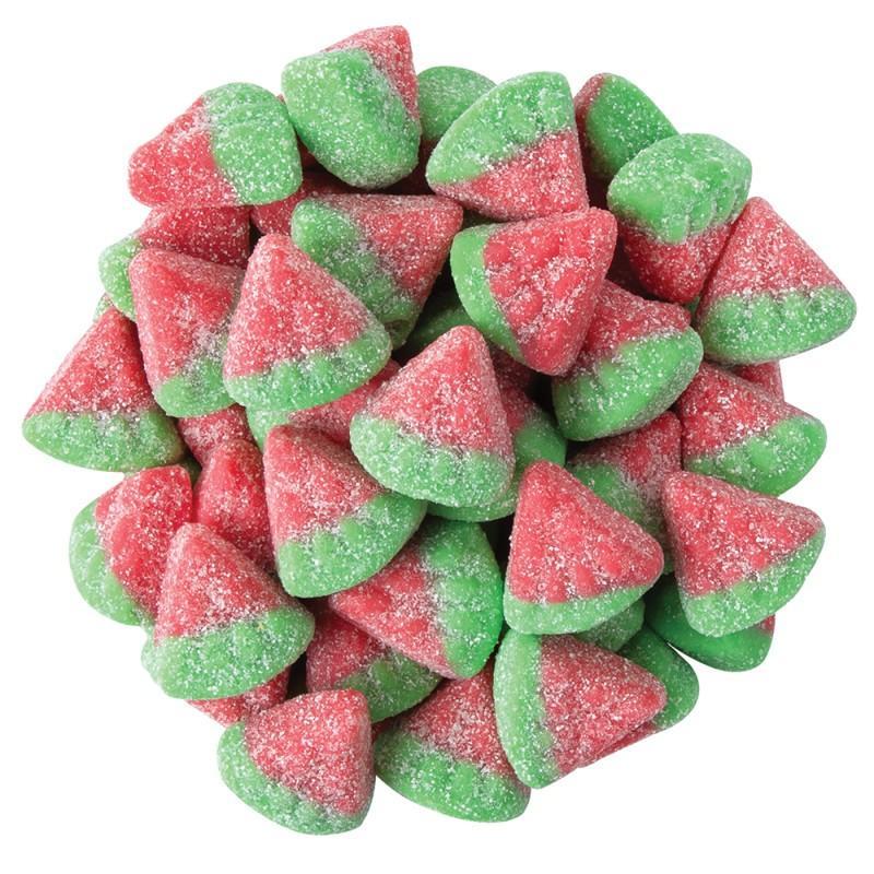 Nassau Candy Clever Watermelon Gummy Slices, Pink & Green Sugar-Based Snacks, 5lbs Pack - Sweet Candies for Parties