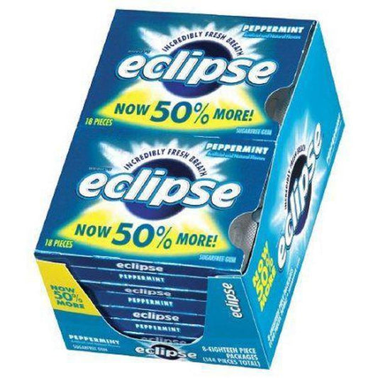 Eclipse Chewing Gum Peppermint 8 Count 18 Pieces Each