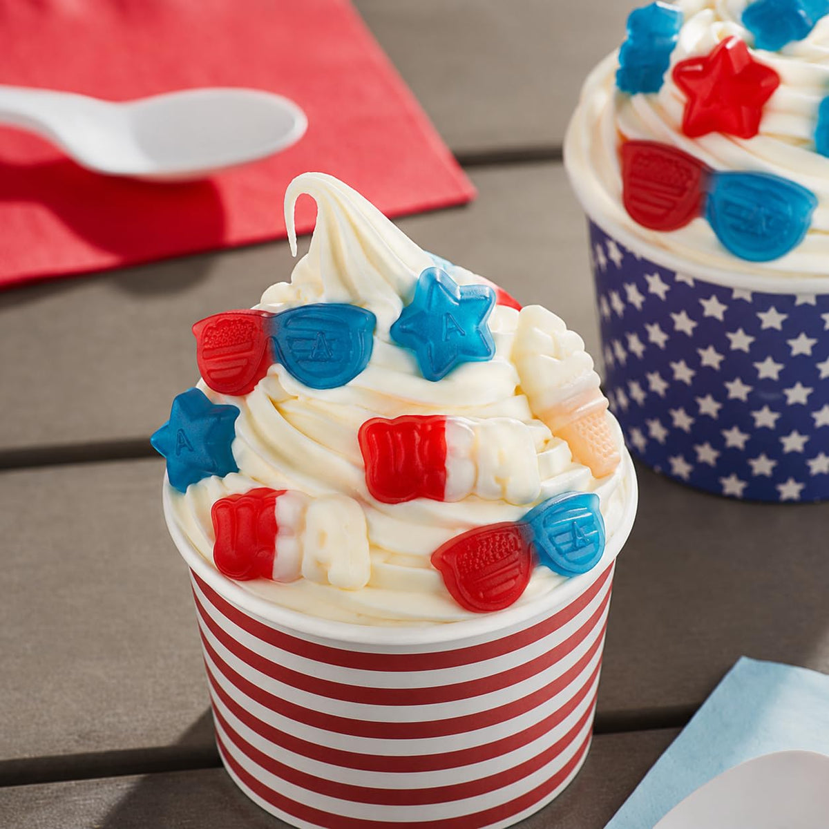 Albanese USA US of Yay Summer Gummies Red White Blue 5 lb Bulk Bag Patriotic Gummy Candy