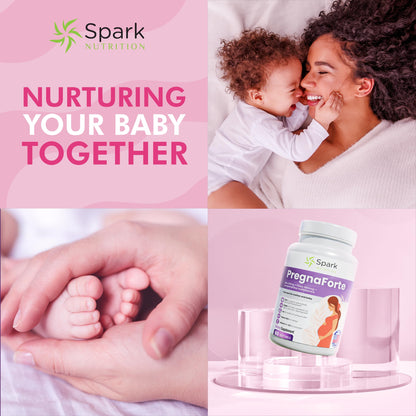Spark Nutrition Pregnaforte Formula Wellness Supplement - 60-Day Supply Capsules