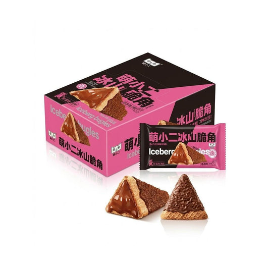 Global Tastemaker Iceberg Bugles Chocolate Sugar-Based Biscuit Cookie Sticks, 38g King Size, 8 Pieces Tray Pack - Popular Snacks for Adults