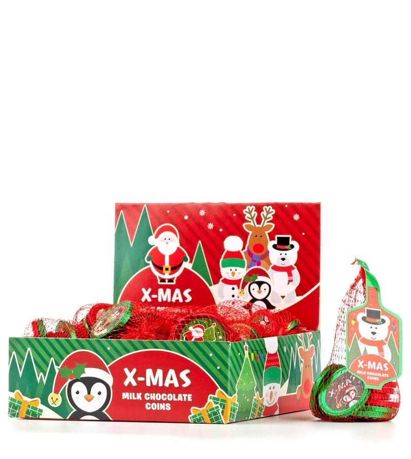 Gerrit Fort Knox Christmas Chocolate Coins 1.5 oz 18 Count  Holiday Milk Chocolate Coin Mesh Bags for Stockings, Parties & Gifts