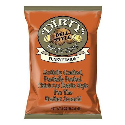 Dirty Kettle-Fried Potato Chips, Funky Fusion Flavor, 2 oz Ambient Temp Potato-Based Snack Food, 24-Count Crispy Snack Bags