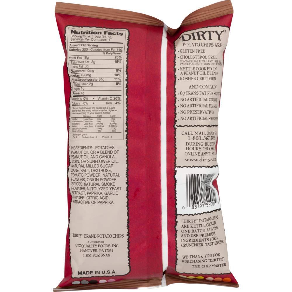 Dirty Kettle Cooked Potato Chips, Mesquite Barbecue Flavor, 2 oz Snack Bags, 24 Count Snack Food
