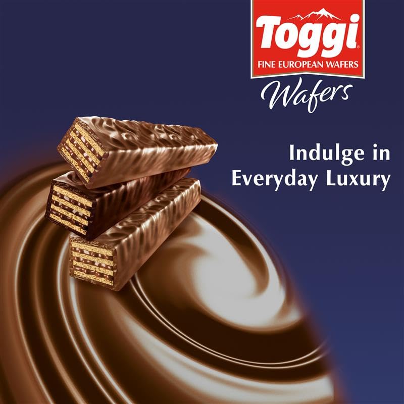 Toggi Fine European Milk Chocolate Wafer Bars, 1.75 oz, 24-Count Tray Pack Sweet Snack