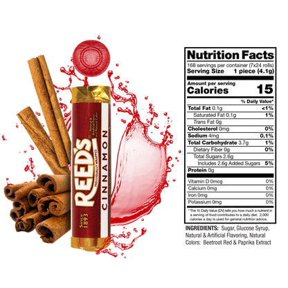 Reeds Cinnamon-Flavored Hard Candy, 24-Count Tray Pack