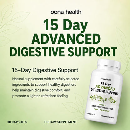 Spark Nutrition 15-Day Digestive Support Dietary Fiber Supplement Herbal Blend Capsules - with Psyllium Husk, Flaxseed, Aloe Vera, Senna Leaf - for Adult Gut Health & Regularity